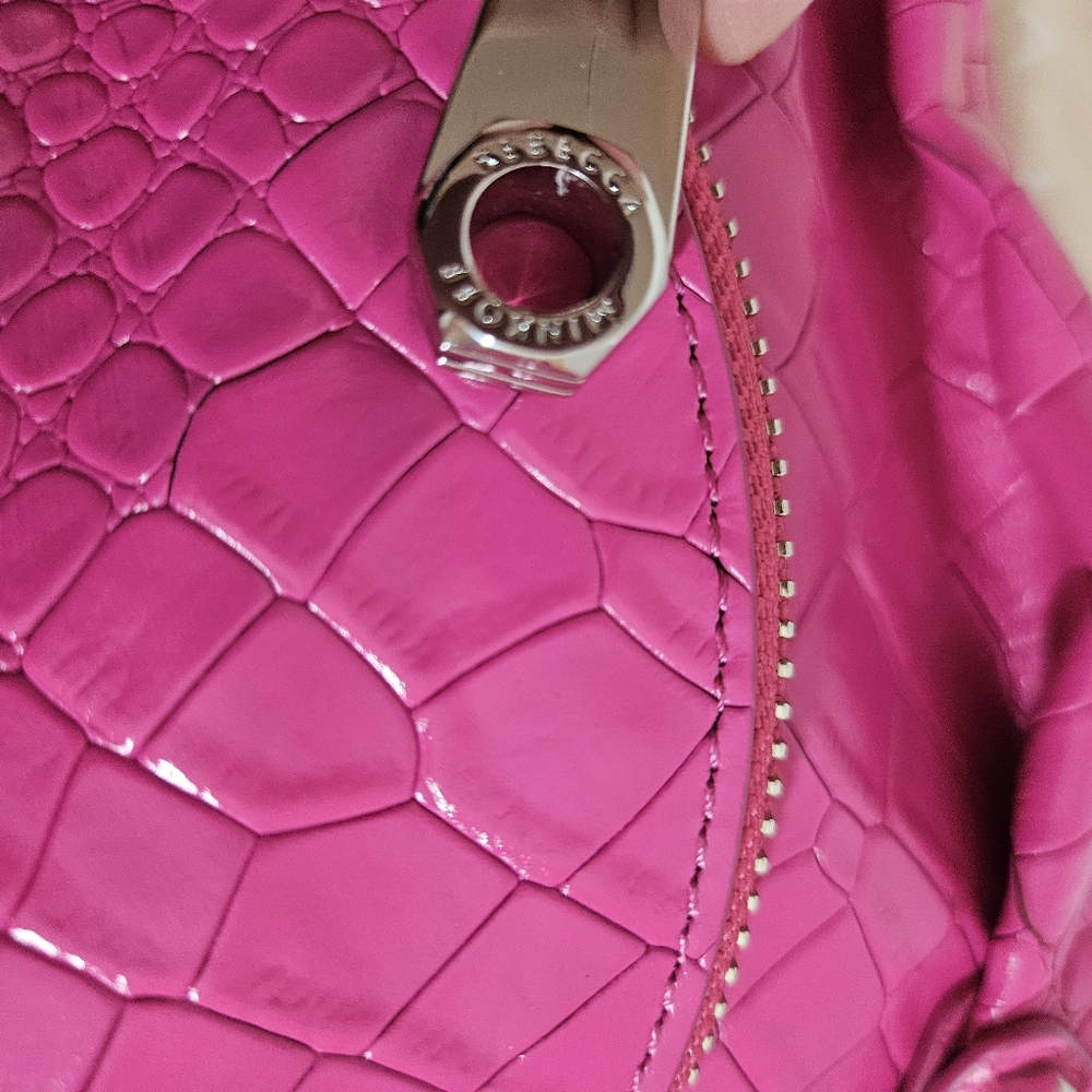 Hot Pink Rebecca Minkoff Julian Max Leather Croissant Hobo bag NEW $329 Retail - Picture 5 of 10